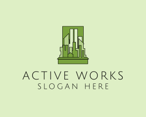 Green City Skyline  logo design