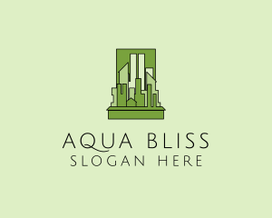 Green City Skyline  logo design