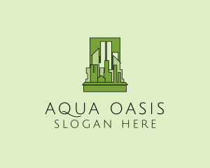 Green City Skyline  logo design