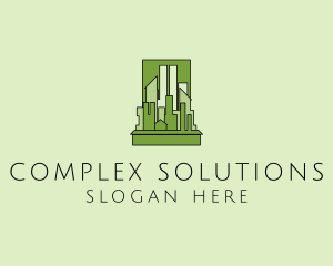 Green City Skyline  logo design