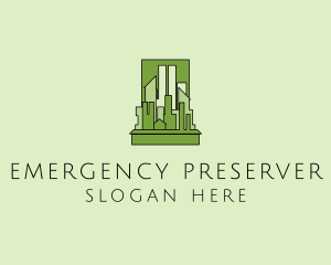 Green City Skyline  logo design