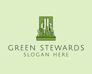 Green City Skyline  logo design