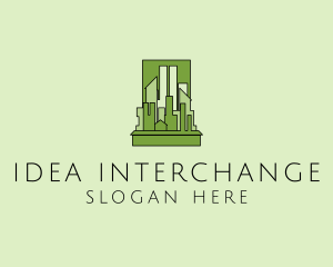 Green City Skyline  logo design