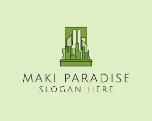 Green City Skyline  logo design