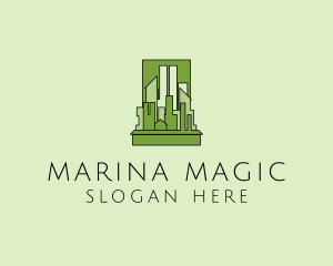 Green City Skyline  logo design