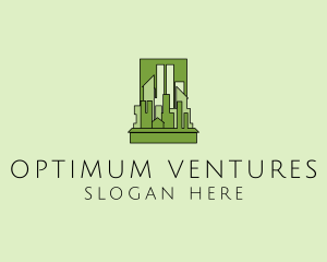 Green City Skyline  logo design