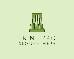 Green City Skyline  logo design