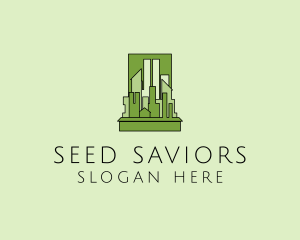 Green City Skyline  logo design