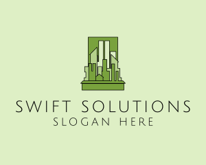 Green City Skyline  logo design