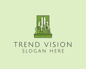 Green City Skyline  logo design