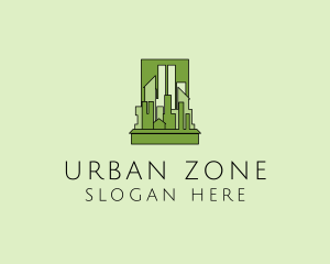 Green City Skyline  logo design