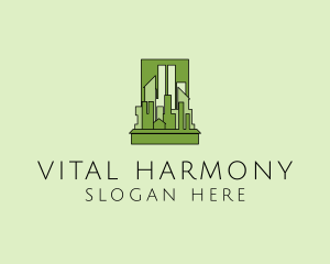 Green City Skyline  logo design