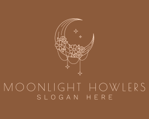 Starry Moon Flower logo design