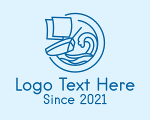 Minimalist Ocean Sailboat logo