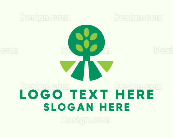 Tree Leaves Landscaping Logo