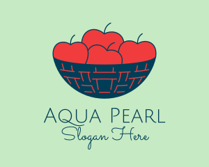 Apple Fruit Bowl Basket logo design