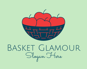 Apple Fruit Bowl Basket logo design