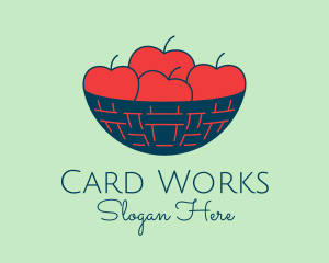 Apple Fruit Bowl Basket logo design