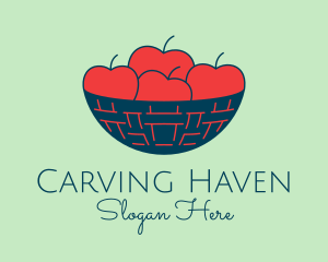 Apple Fruit Bowl Basket logo design