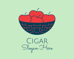 Apple Fruit Bowl Basket logo design