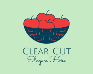 Apple Fruit Bowl Basket logo design