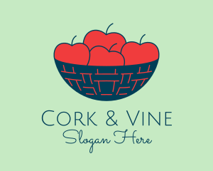 Apple Fruit Bowl Basket logo design