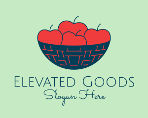 Apple Fruit Bowl Basket logo design