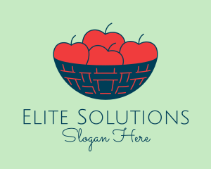 Apple Fruit Bowl Basket logo design