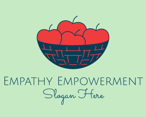 Apple Fruit Bowl Basket logo design