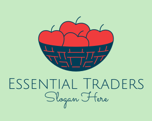 Apple Fruit Bowl Basket logo design