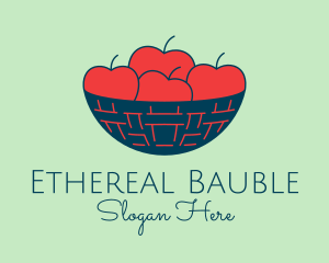 Apple Fruit Bowl Basket logo design