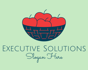 Apple Fruit Bowl Basket logo design