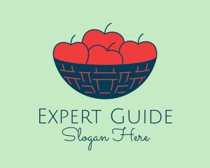 Apple Fruit Bowl Basket logo design