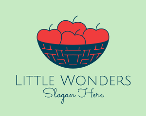 Apple Fruit Bowl Basket logo design