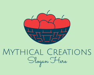 Apple Fruit Bowl Basket logo design