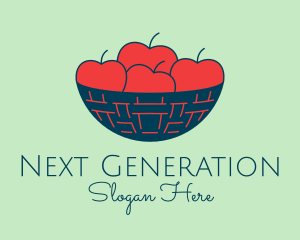 Apple Fruit Bowl Basket logo design