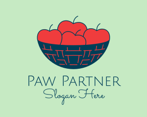 Apple Fruit Bowl Basket logo design