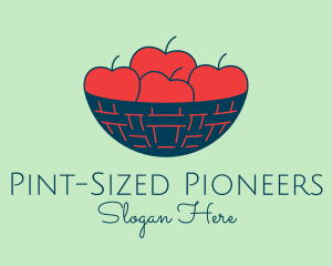 Apple Fruit Bowl Basket logo design