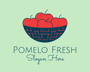 Apple Fruit Bowl Basket logo design