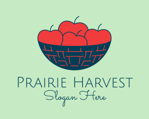 Apple Fruit Bowl Basket logo design