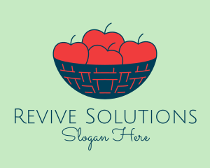 Apple Fruit Bowl Basket logo design