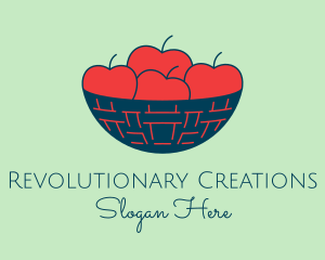 Apple Fruit Bowl Basket logo design