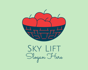 Apple Fruit Bowl Basket logo design