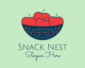 Apple Fruit Bowl Basket logo design