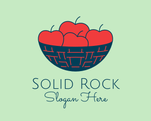 Apple Fruit Bowl Basket logo design