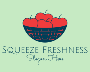 Apple Fruit Bowl Basket logo design