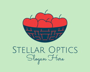 Apple Fruit Bowl Basket logo design