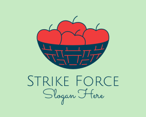 Apple Fruit Bowl Basket logo design