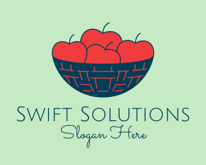 Apple Fruit Bowl Basket logo design