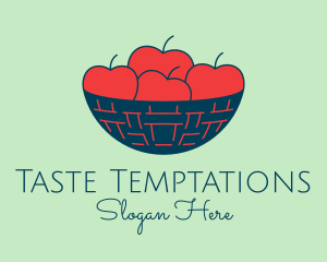 Apple Fruit Bowl Basket logo design